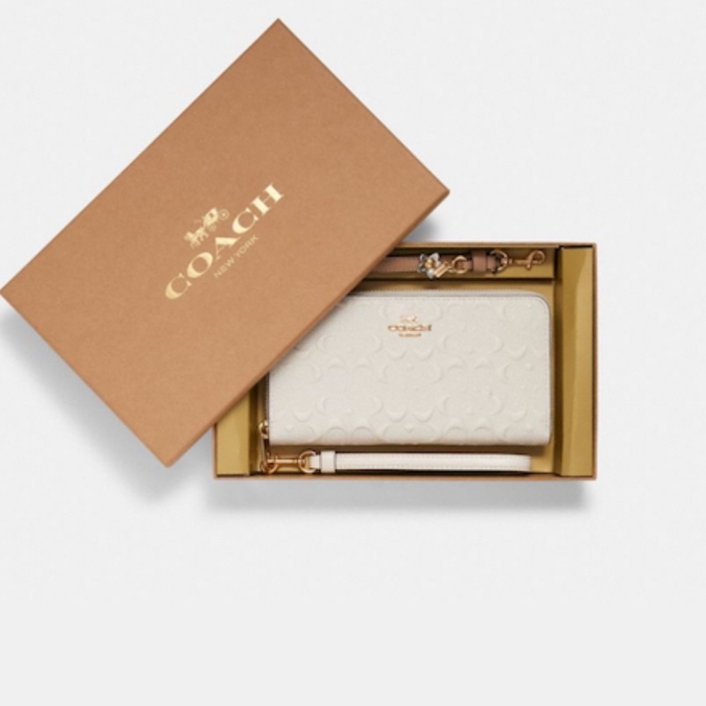 Coach Boxed Long Zip Around Wallet in Signature Leather